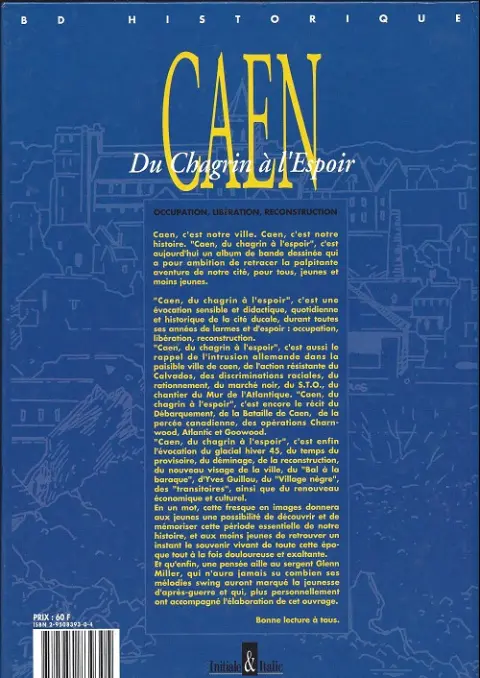 Verso de l'album Caen - Du Chagrin à l'Espoir
