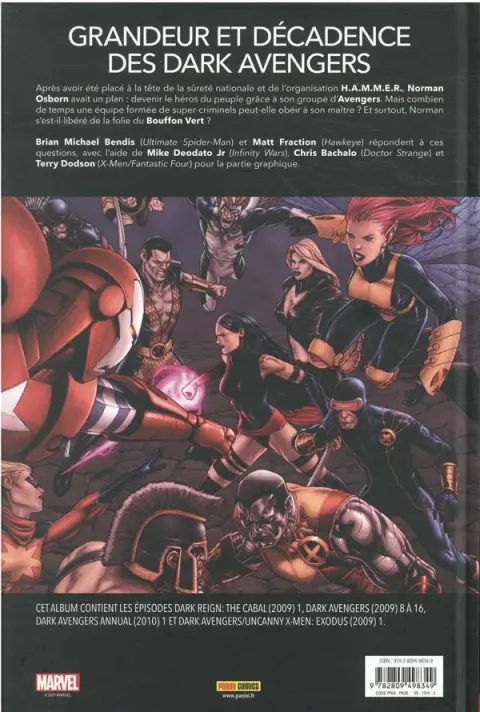 Verso de l'album Dark Avengers Tome 2 Exodus