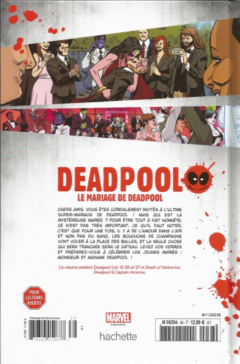 Verso de l'album Deadpool - La collection qui tue Tome 38 Le mariage de Deadpool