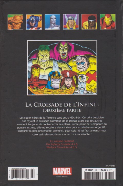 Verso de l'album Marvel Comics - La collection de référence Tome 180 La Croisade de l'Infini : Deuxième Partie