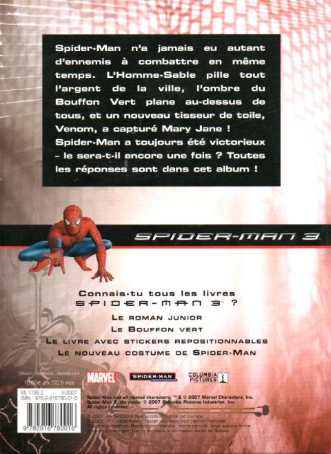 Verso de l'album Spider-Man 3 : L'album du film