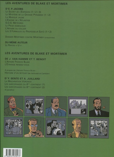 Verso de l'album Blake et Mortimer Tome 14 La Machination Voronov