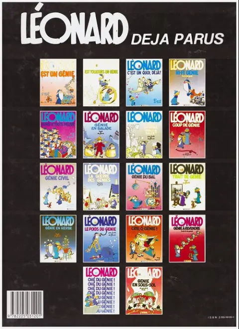 Verso de l'album Léonard Tome 14 Le poids du génie