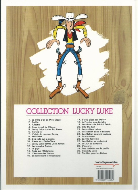 Verso de l'album Lucky Luke Tome 15 L'Évasion des Dalton