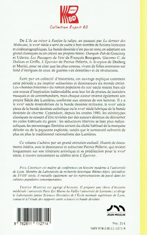 Verso de l'album Le siècle des lumières en bande dessinée De poudre et de dentelles