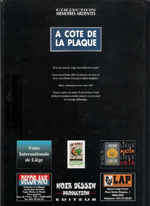 Verso de l'album À côté de la plaque