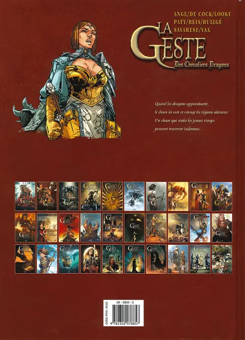 Verso de l'album La Geste des Chevaliers Dragons Tome 29 Les Sœurs de la Vengeance