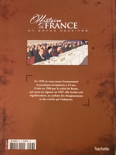 Verso de l'album Histoire de France en bande dessinée Tome 60 La France et la construction européenne 1970-2000