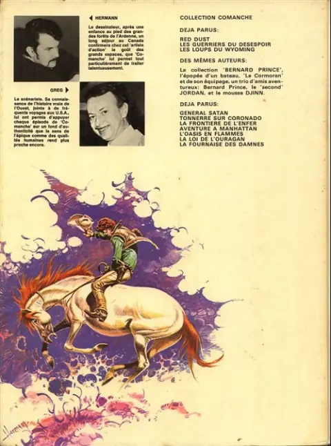 Verso de l'album Comanche Tome 1 Red Dust
