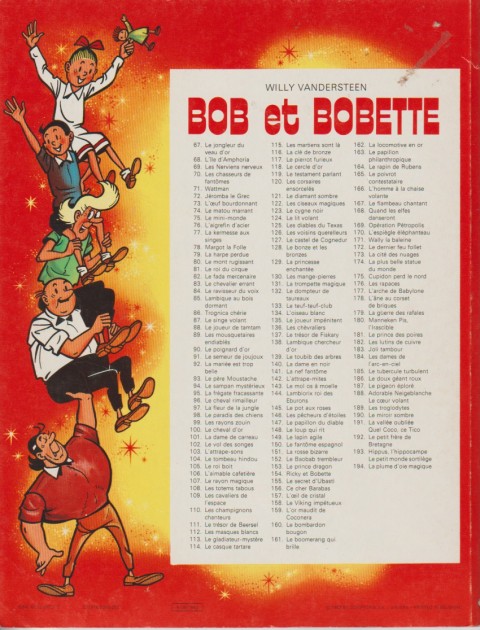 Verso de l'album Bob et Bobette Tome 151 la rosse bizarre