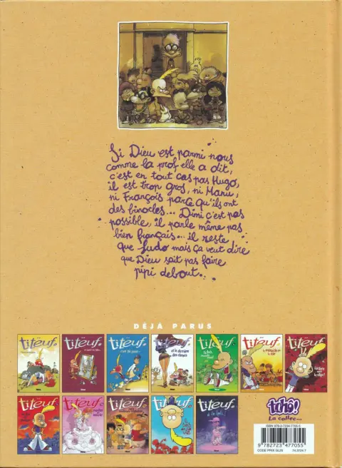 Verso de l'album Titeuf Tome 1 Dieu, le sexe et les bretelles