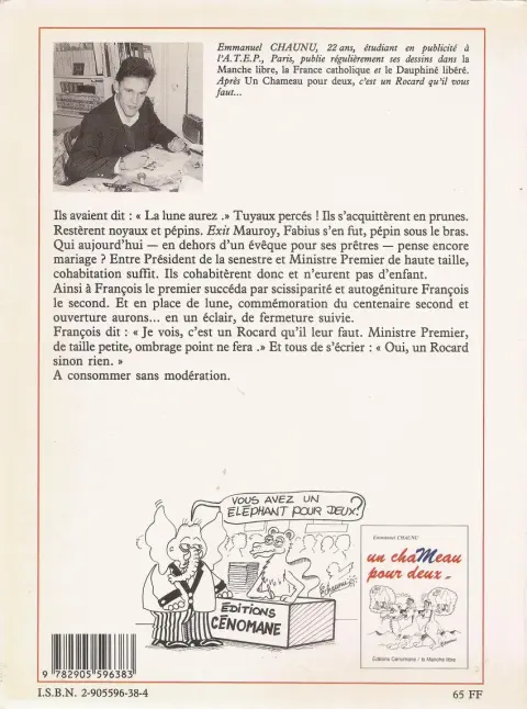 Verso de l'album Un Rocard, sinon rien !