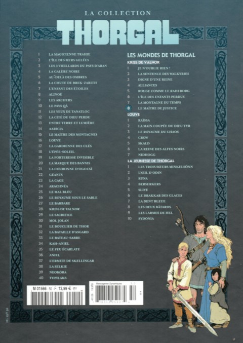 Verso de l'album Les mondes de Thorgal - Kriss de Valnor Tome 8 Le maître de justice