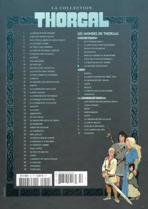 Verso de l'album Les mondes de Thorgal - Kriss de Valnor Tome 8 Le maître de justice