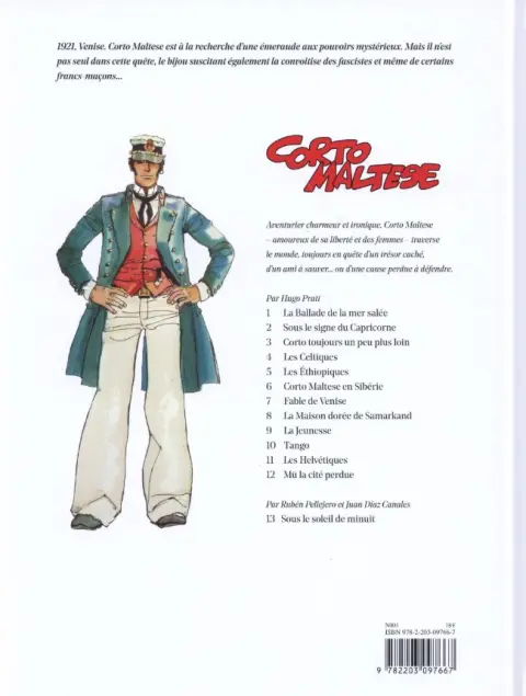 Verso de l'album Corto Maltese Tome 7 Fable de Venise