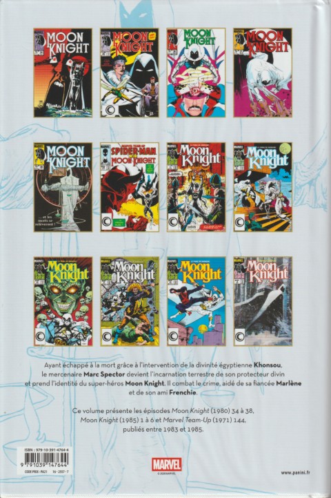 Verso de l'album Moon Knight - L'Intégrale Tome 5 1983-1985