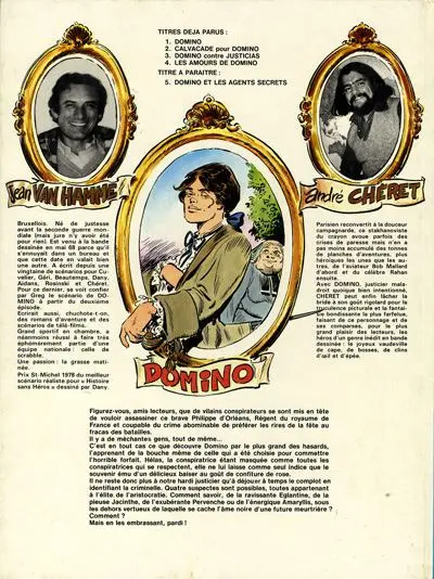Verso de l'album Domino Tome 4 Les amours de Domino