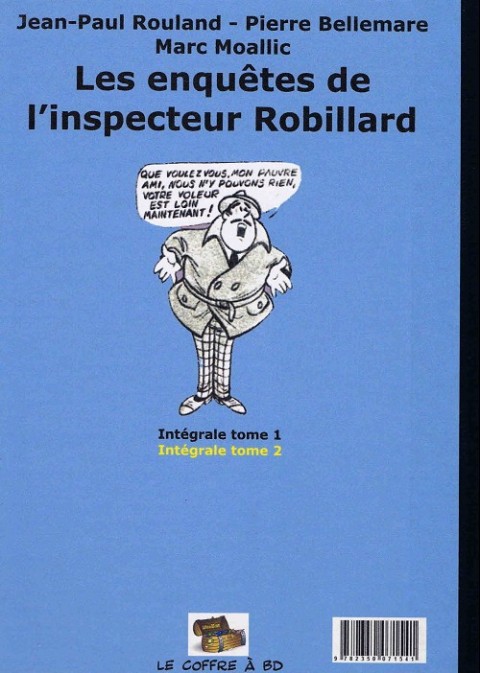 Verso de l'album Les Enquêtes de l'inspecteur Robillard Tome 2