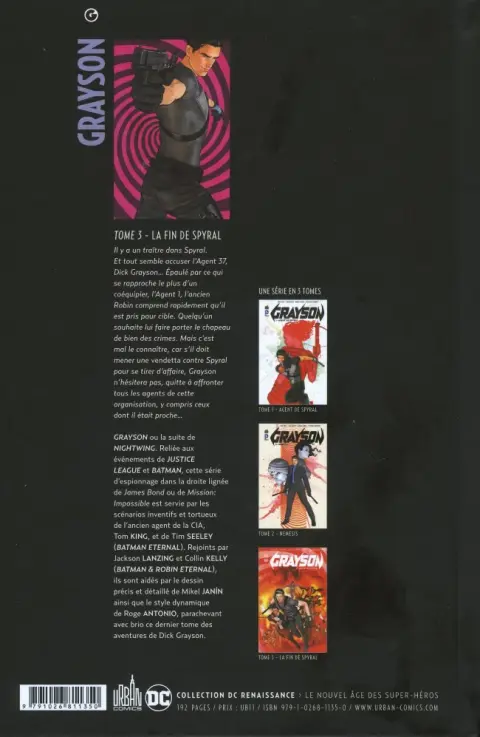 Verso de l'album Grayson Tome 3 La Fin de Spyral