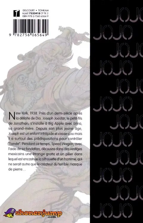 Verso de l'album Jojo's Bizarre Adventure - Battle Tendency 1 JoJo contre la forme de vie ultime