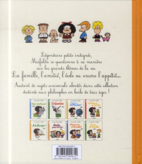 Verso de l'album Mafalda La petite philo de Mafalda Amis pour la vie !