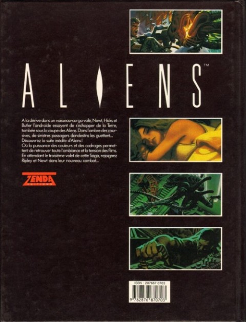 Verso de l'album Aliens Zenda Tome 1
