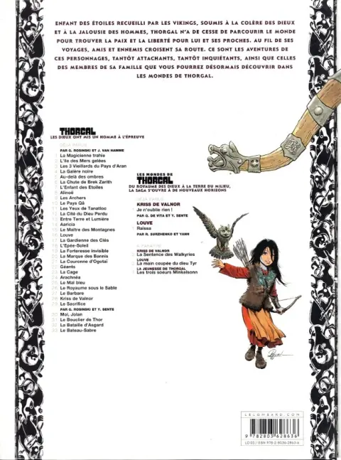 Verso de l'album Les mondes de Thorgal - Louve Tome 1 Raïssa
