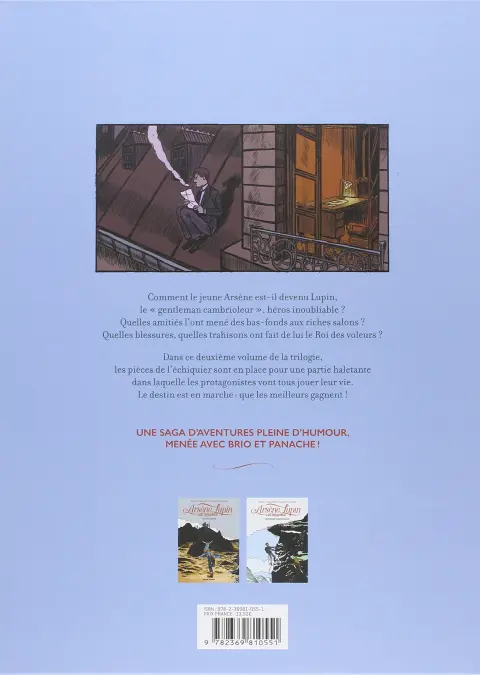 Verso de l'album Arsène Lupin - Les origines Tome 2 Le Dernier des Romains