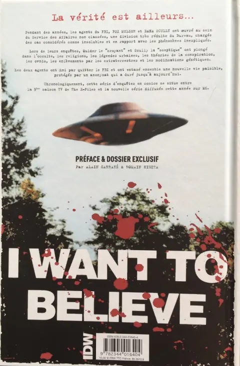 Verso de l'album The X-Files - Les nouvelles affaires non classées #1