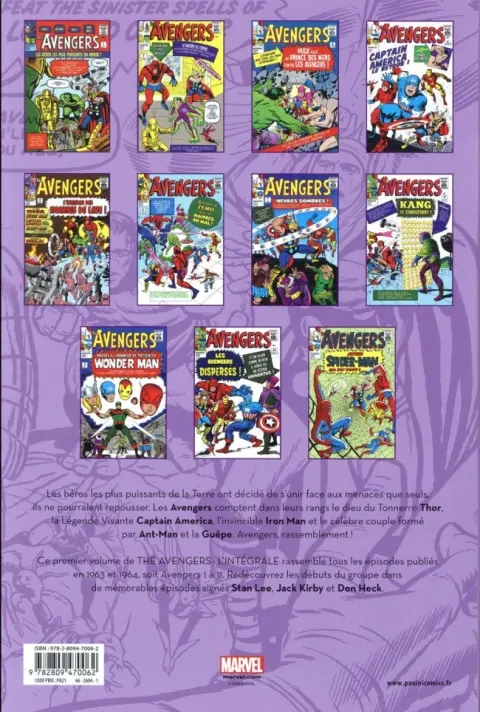 Verso de l'album The Avengers - L'intégrale Tome 1 1963-1964