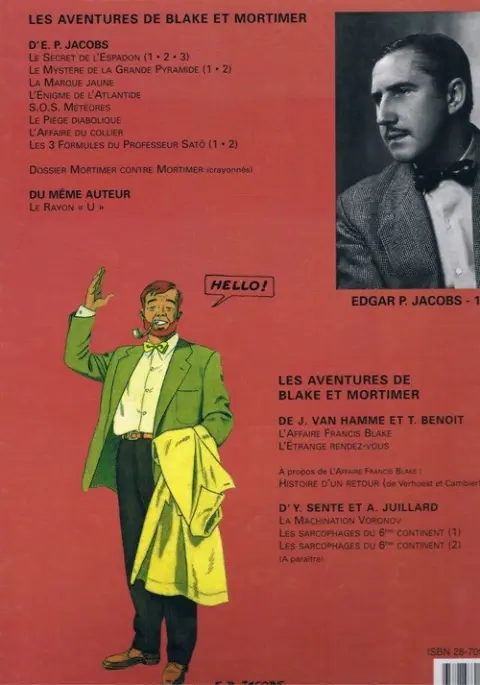 Verso de l'album Blake et Mortimer Tome 10 L'affaire du collier