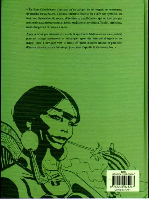 Verso de l'album Corto Maltese Tome 4 Suite Caraïbéenne