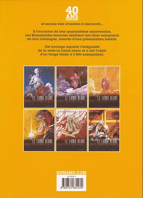 Verso de l'album Le Lama blanc L'Intégrale