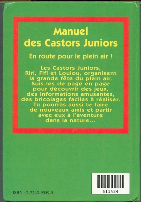 Verso de l'album Manuel des Castors Juniors 2ème série Tome 1 En route pour le plein air !