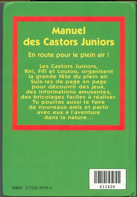 Verso de l'album Manuel des Castors Juniors 2ème série Tome 1 En route pour le plein air !