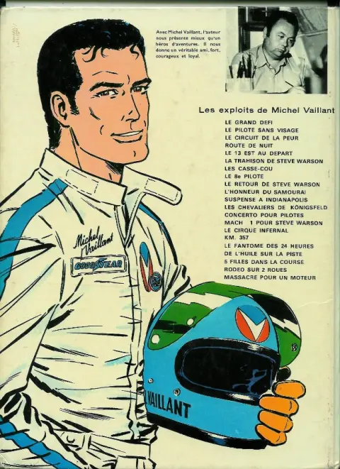 Verso de l'album Michel Vaillant Tome 2 Le pilote sans visage