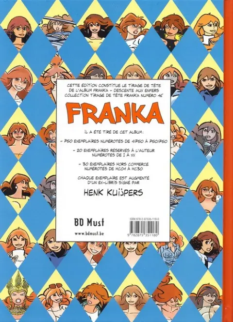 Verso de l'album Franka BD Must Tome 22 Descente aux enfers