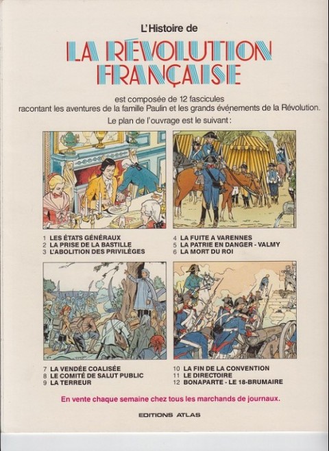 Verso de l'album Histoire de la révolution française Fascicule 11