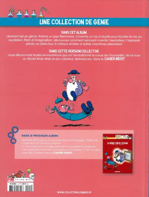 Verso de l'album La Collection Léonard Tome 15 Léonard est un génie