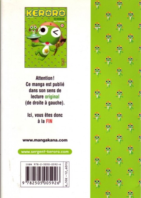 Verso de l'album Sergent Keroro 13