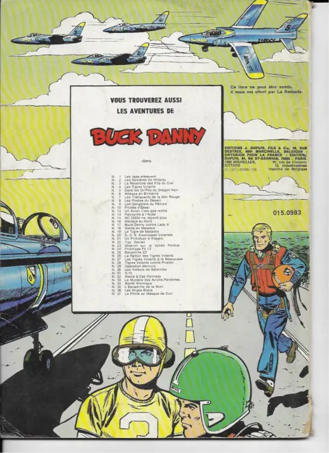 Verso de l'album Buck Danny Tome 37 Le Pilote au masque de cuir