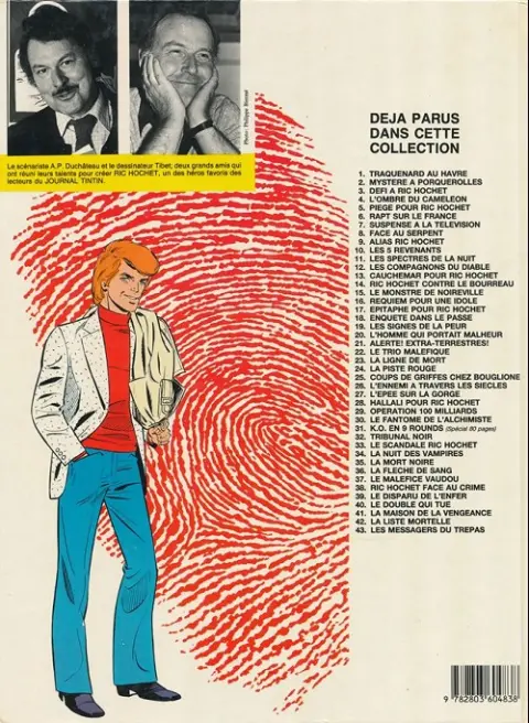 Verso de l'album Ric Hochet Tome 40 Le double qui tue