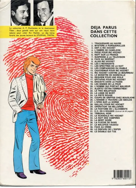 Verso de l'album Ric Hochet Tome 34 La nuit des vampires