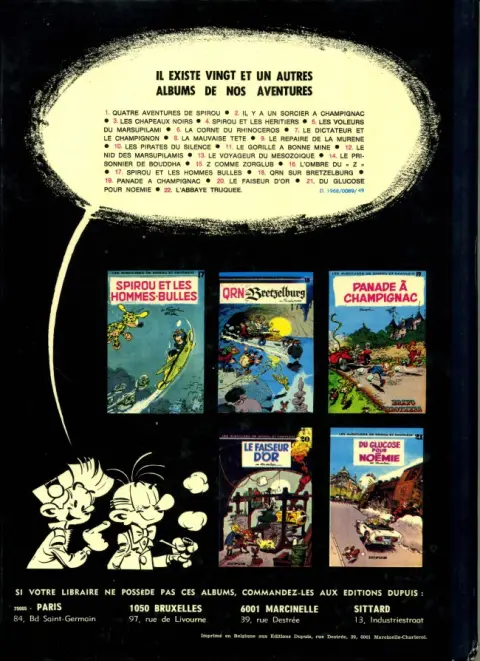 Verso de l'album Spirou et Fantasio Tome 17 Spirou et les Hommes-Bulles