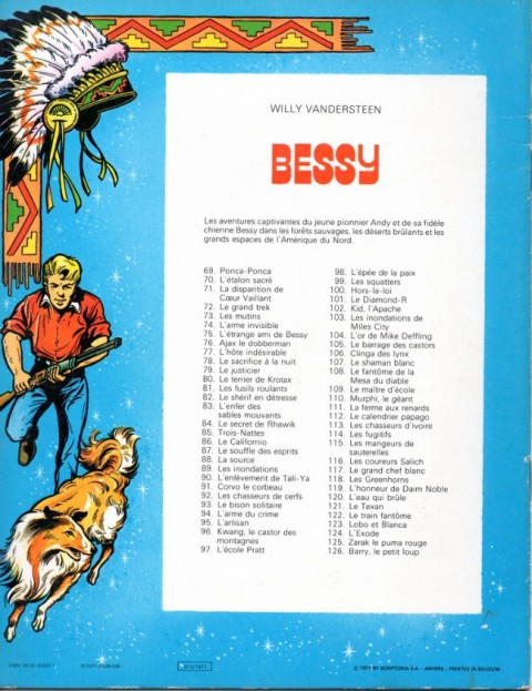 Verso de l'album Bessy Tome 76 Ajax le dobberman