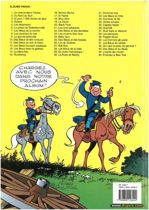 Verso de l'album Les Tuniques Bleues Tome 41 Les bleus en cavale