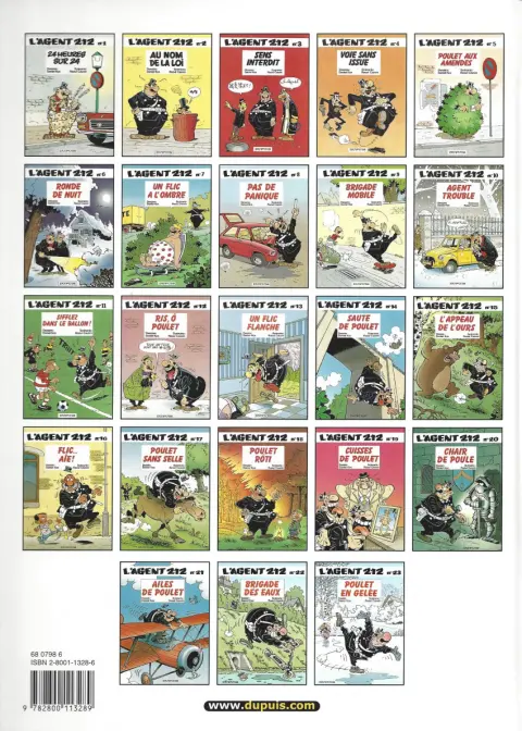Verso de l'album L'Agent 212 Tome 1 24 heures sur 24