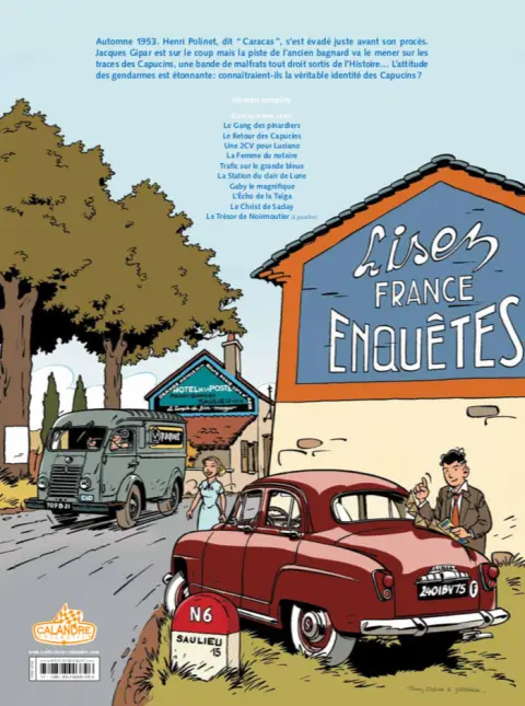 Verso de l'album Une aventure de Jacques Gipar Tome 2 Le retour des Capucins