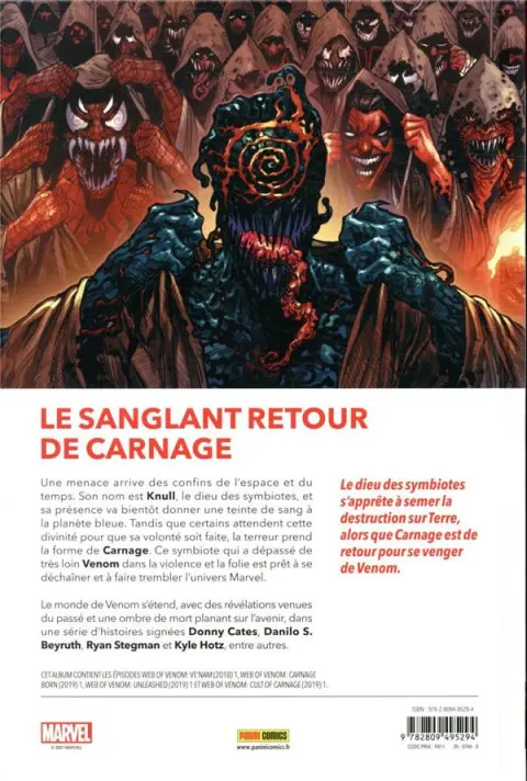 Verso de l'album Venom Tome 3 Déchaîné