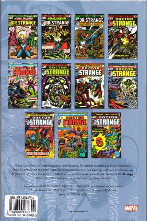 Verso de l'album Docteur Strange (L'intégrale) Tome 5 1974-1975